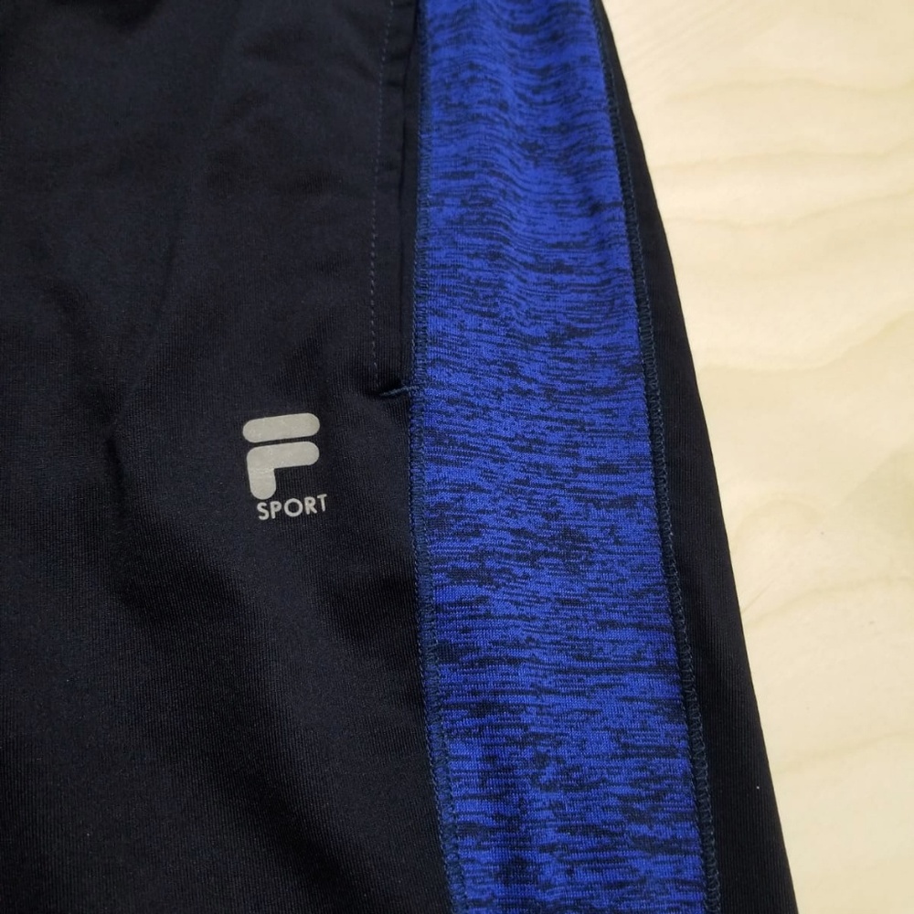 Black with blue Stripe short by Fila Sports